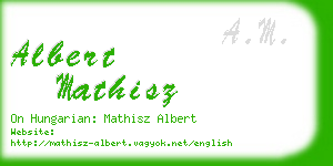 albert mathisz business card